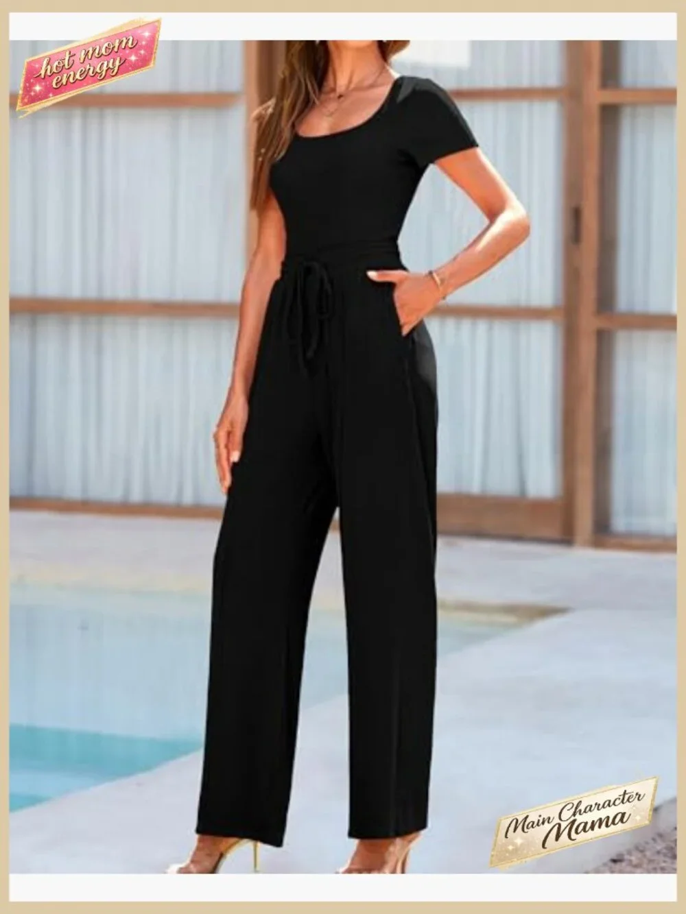 Ribbed Knit Bodysuit Set Slim Fit Lounge Wear Square Neck Short Sleeve - Picture 2 of 7